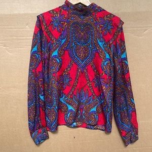 Carlisle colorful blouse 100% silk in great condition size 8